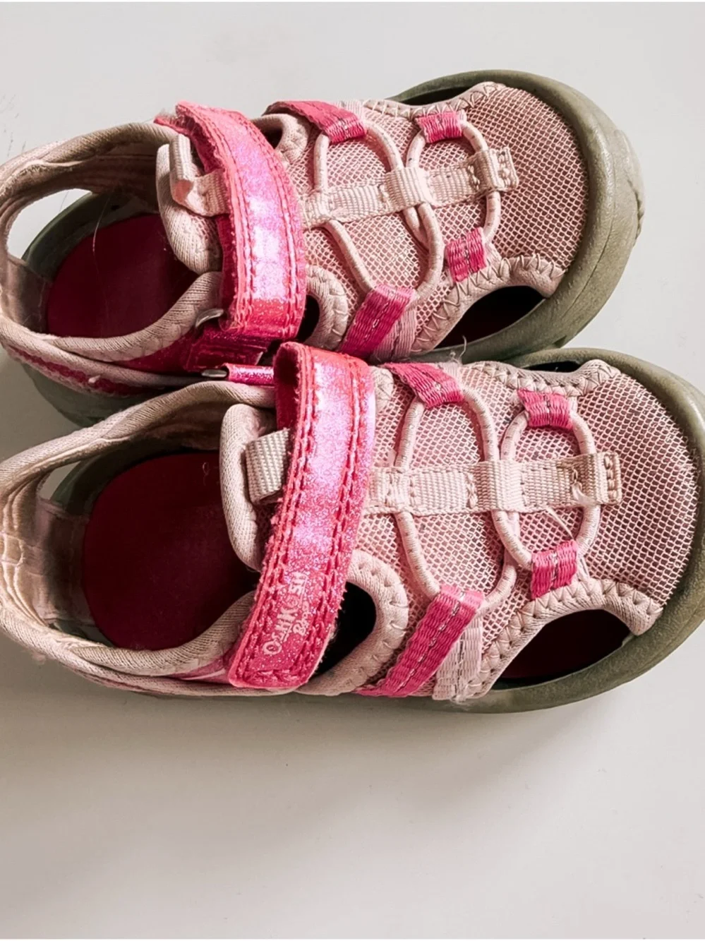 Osh kosh Pink Closed-Toe Sandals with Velcro Straps